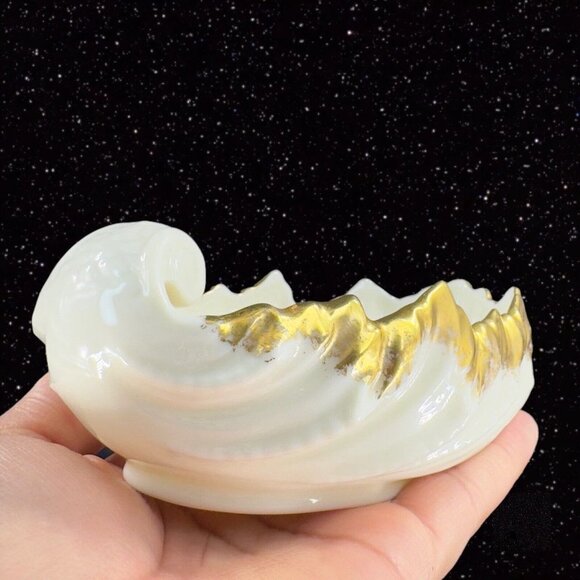Vintage Lenox Porcelain Shell Trinket Dish Bowl Gold Edges Old Mark USA 91 86 - Picture 11 of 16